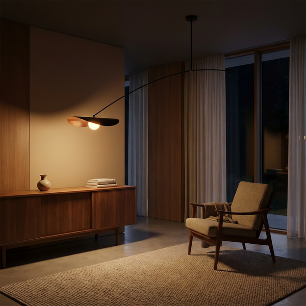 Contemporary Amber Glass & Metal Ceiling Light – Orbion