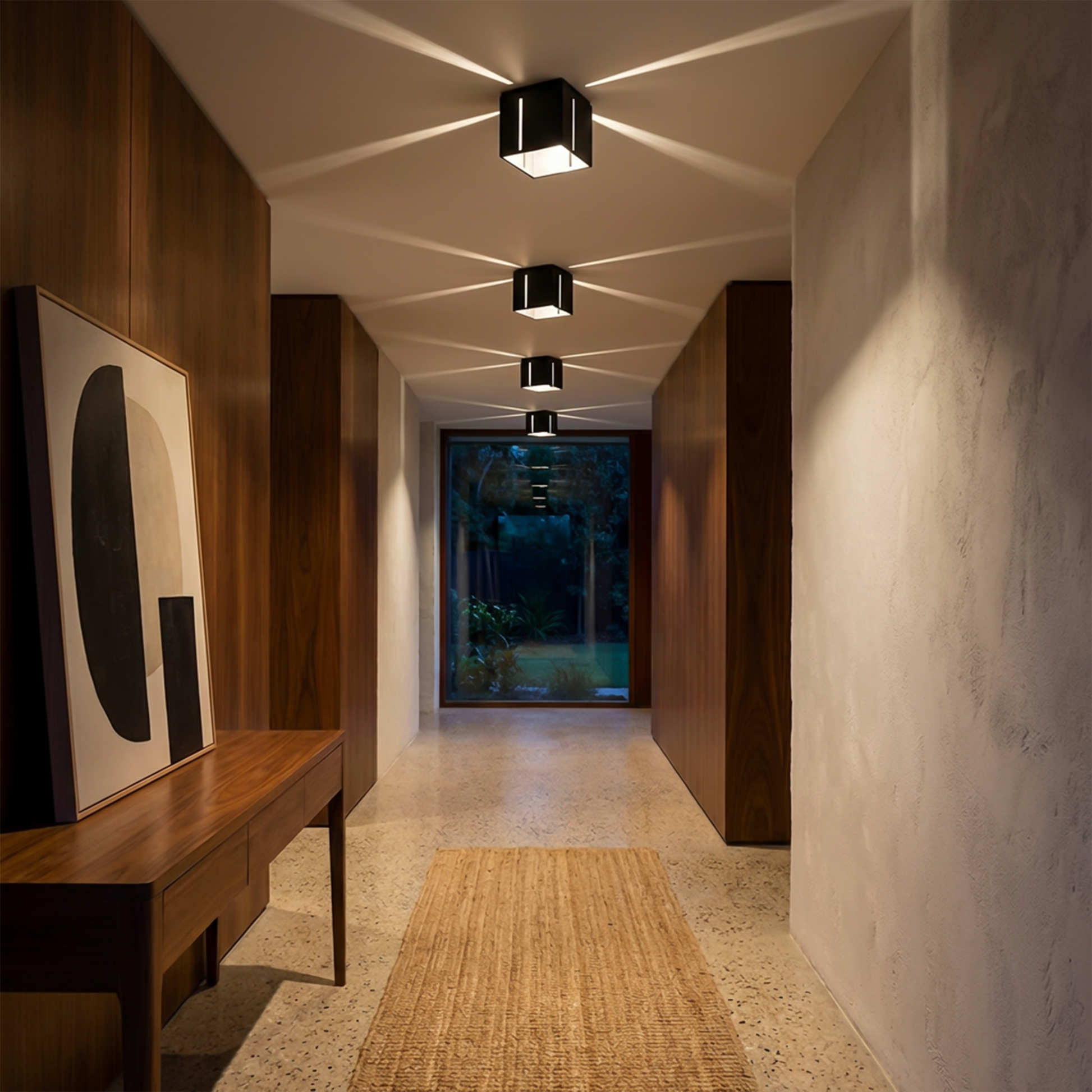 Modern Black Perforated Square Ceiling Light – Modèle Orphéa