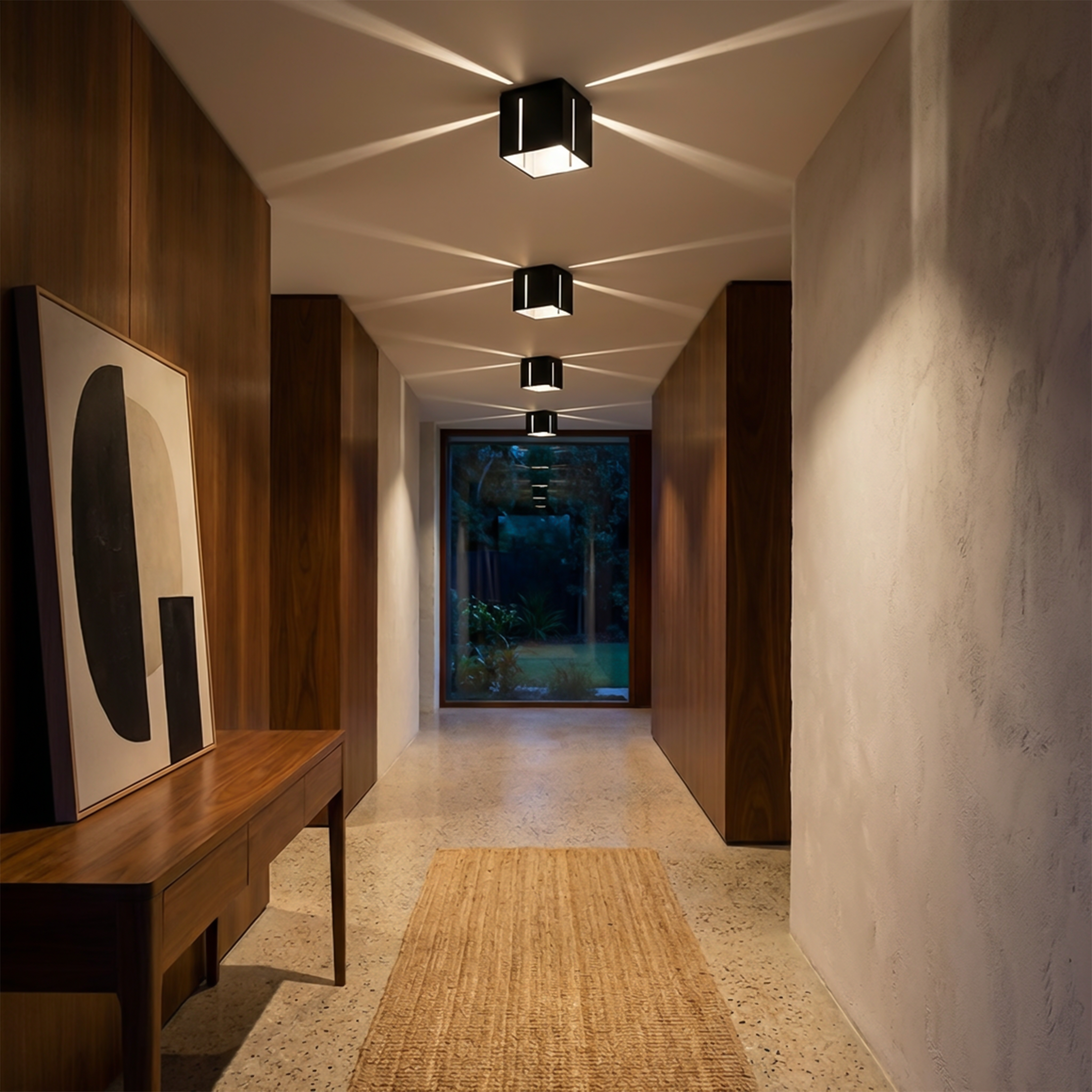 Modern Black Perforated Square Ceiling Light – Modèle Orphéa
