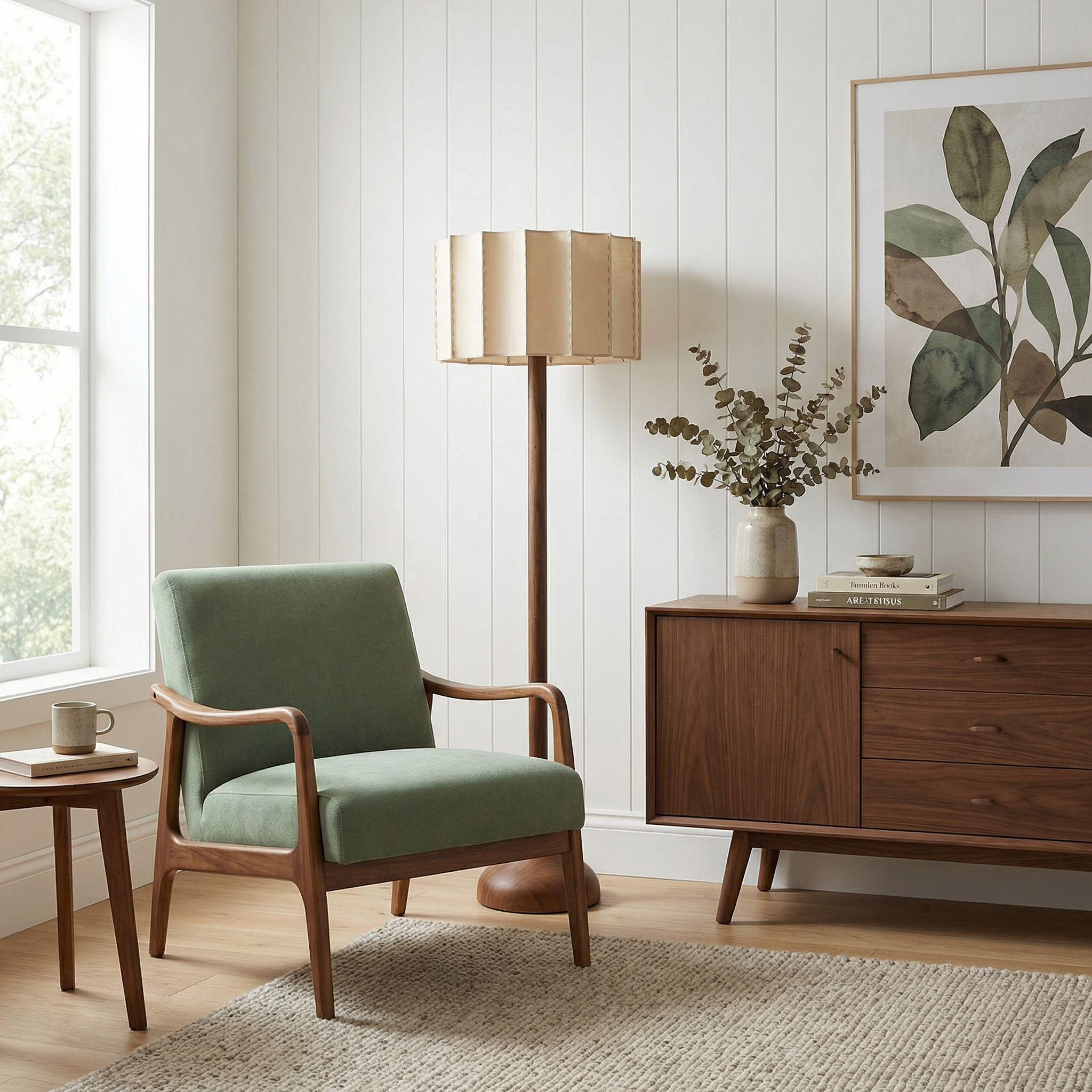 Staande lamp in hout Wabi-Sabi stijl voor woonkamer – Armonique