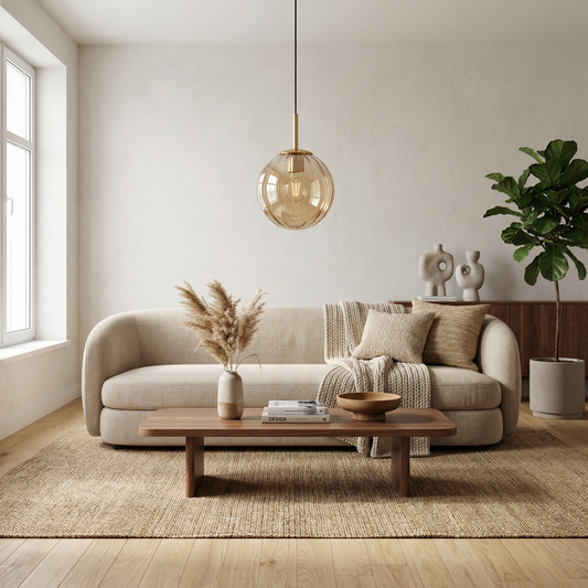 Elegante glazen bollen hanglamp met zacht licht – ColorLine