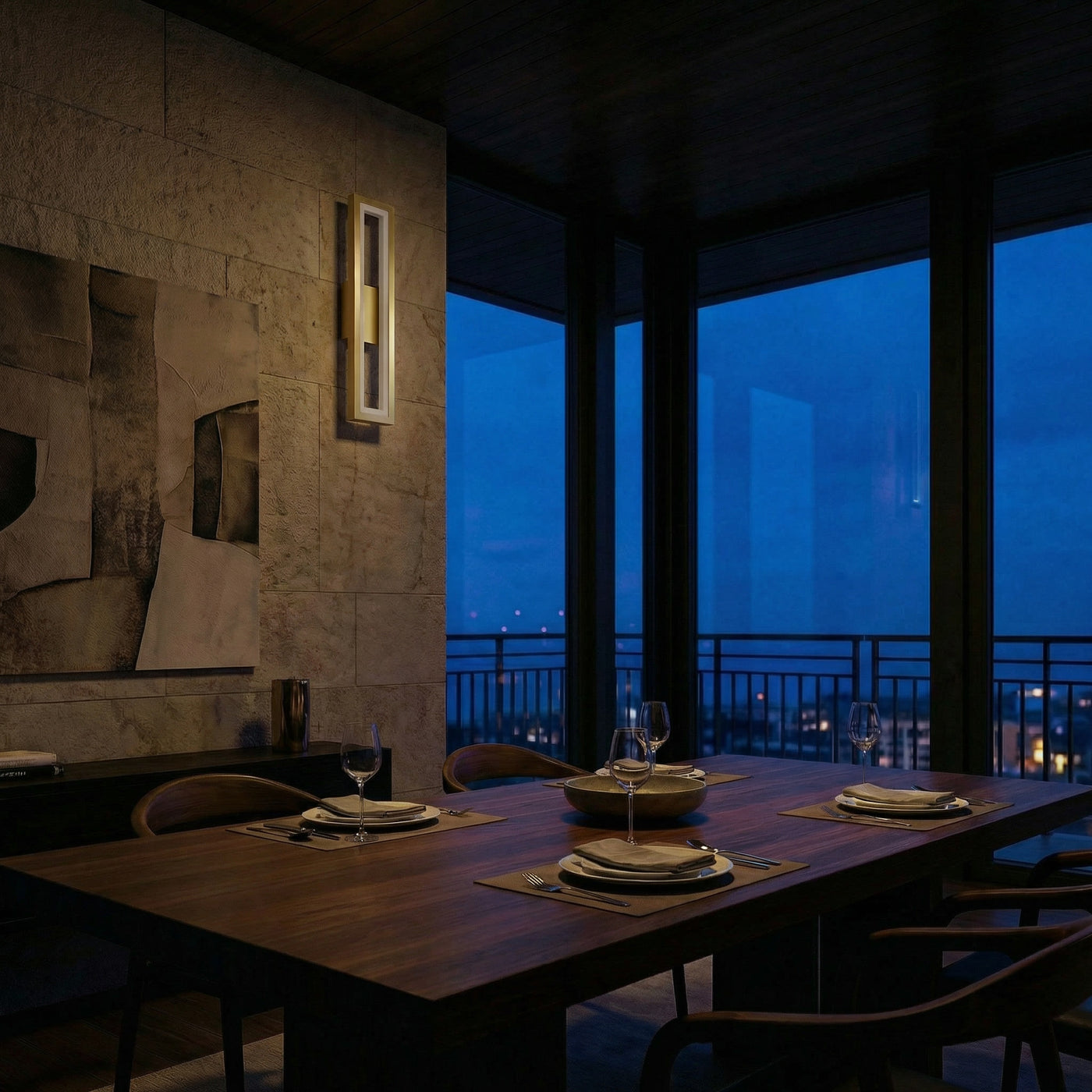 Applique Murale LED Étanche Moderne en Aluminium Doré – Vivarise