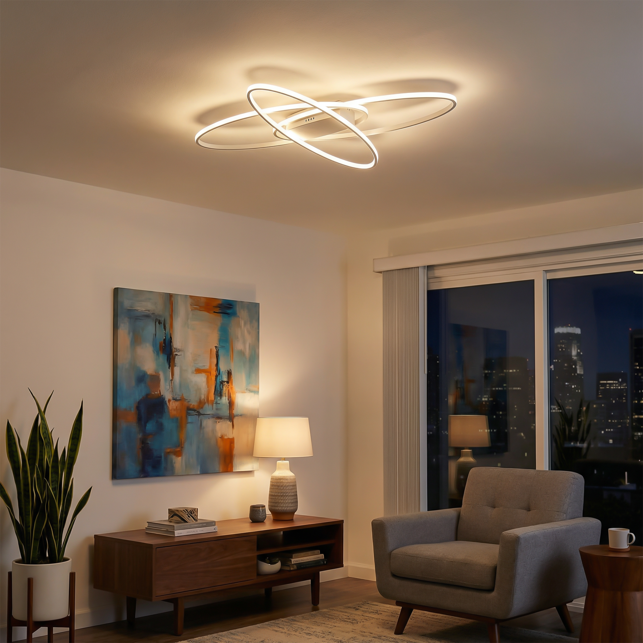 Moderne plafondlamp in aluminium voor woonkamer – Alunéa