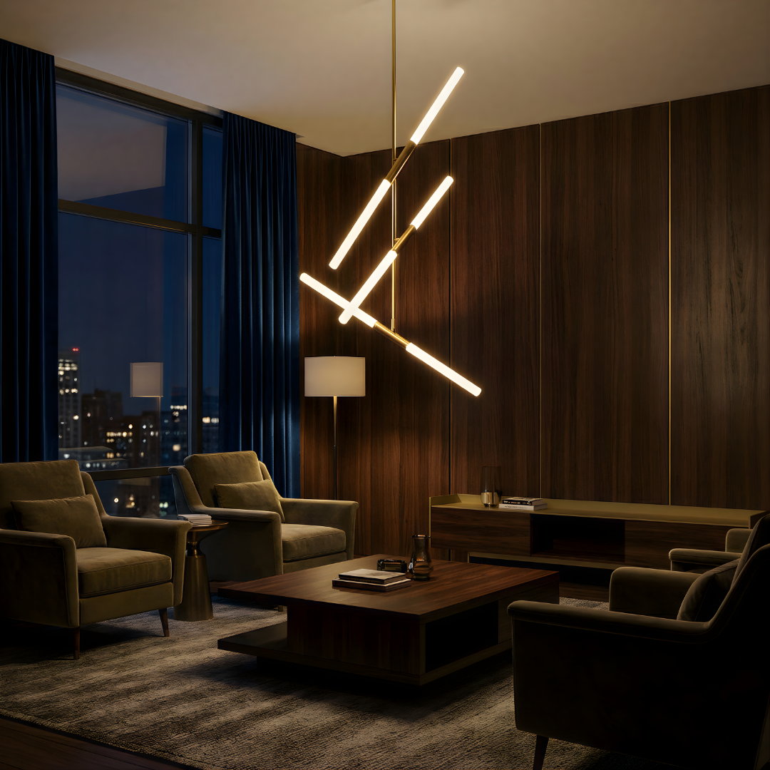 Suspension Métal Doré & Verre Mat pour Intérieur Prestige – Astralis