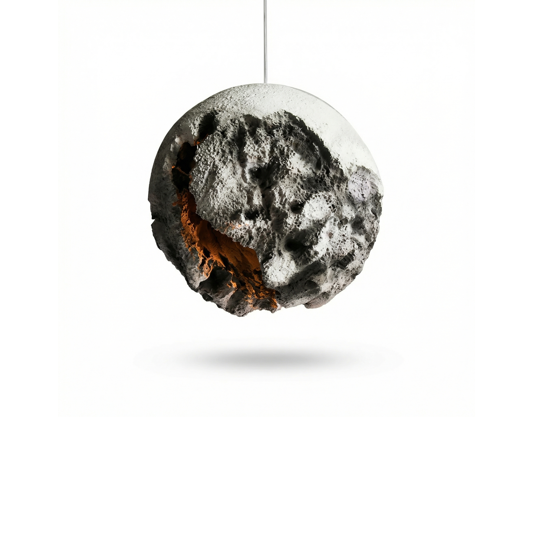 Sculptural Suspension Blown Glass Enveloping Light – Nova