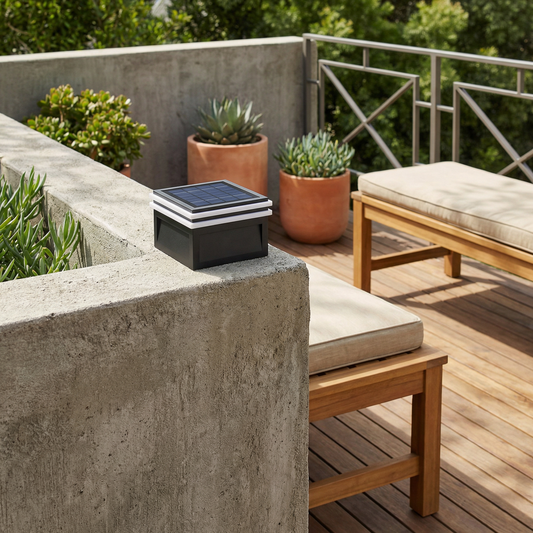 Lampe solaire extérieure carrée en acier inoxydable – Hélion