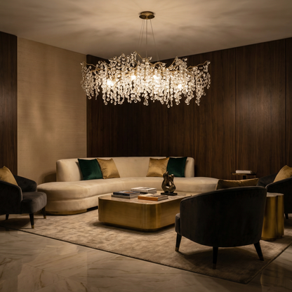 Chandelier Crystalline Detail View | Luxarmonie
