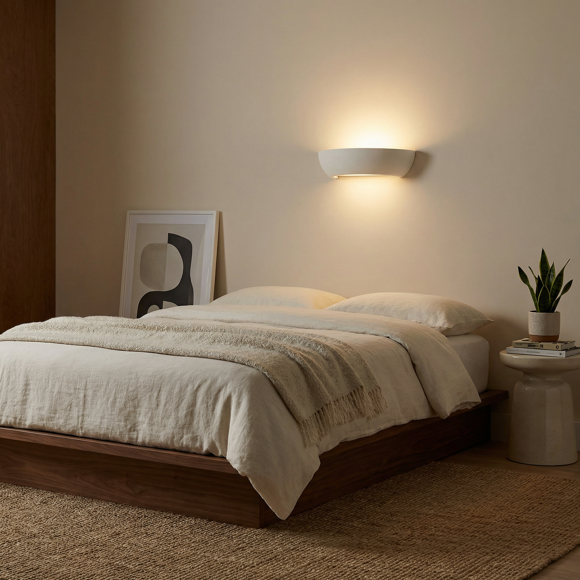 Moderne Witte Keramische Wandlamp – modèle Valcéra