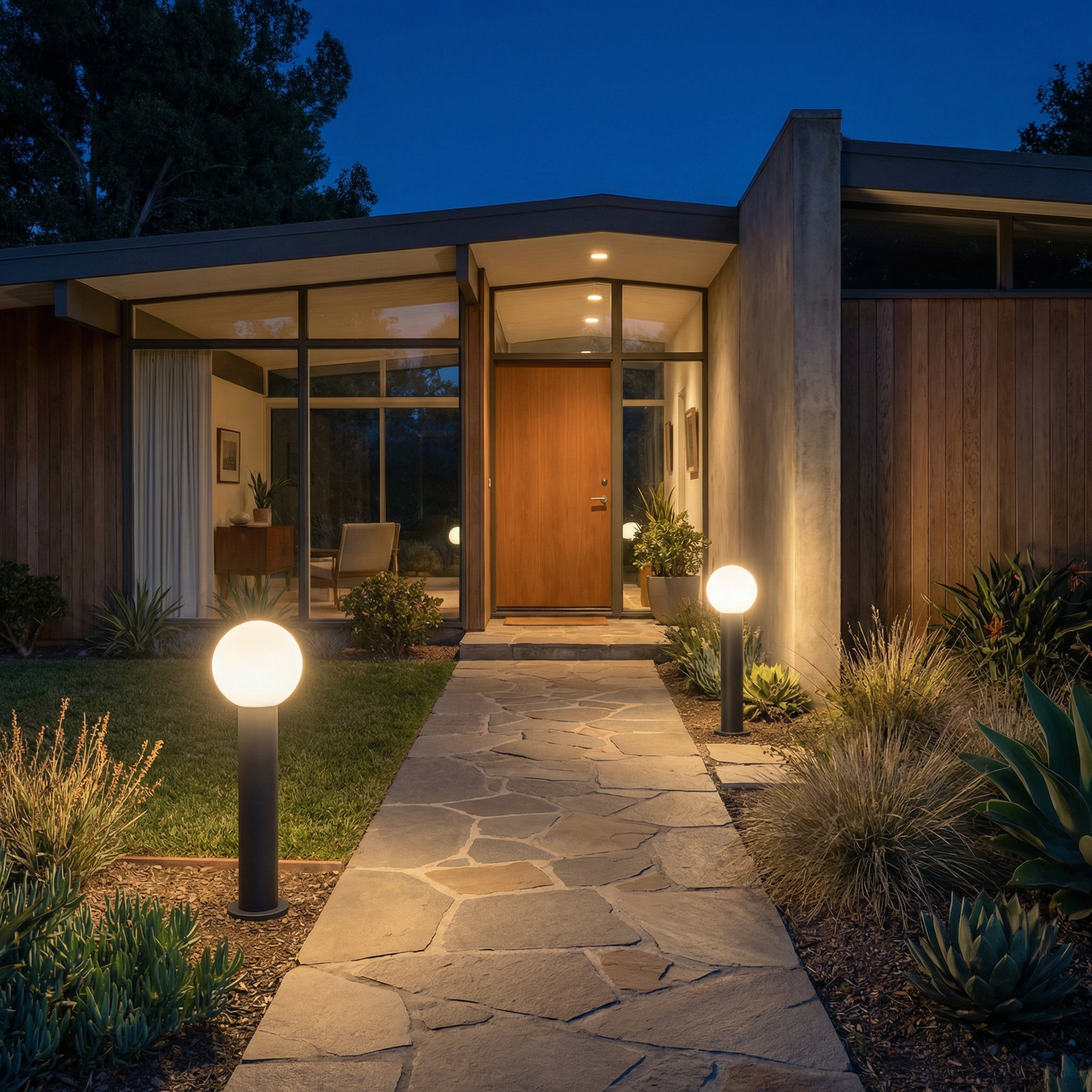 Bolvormige LED Tuinlamp Zwart Metaal – Orbiron