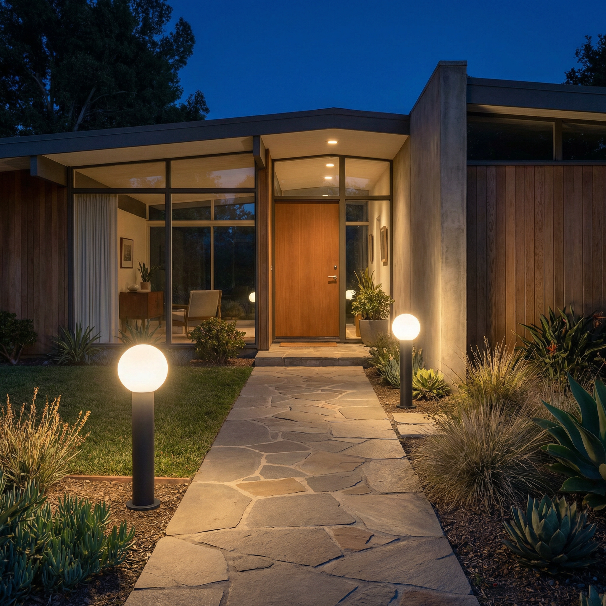 Bolvormige LED Tuinlamp Zwart Metaal – Orbiron