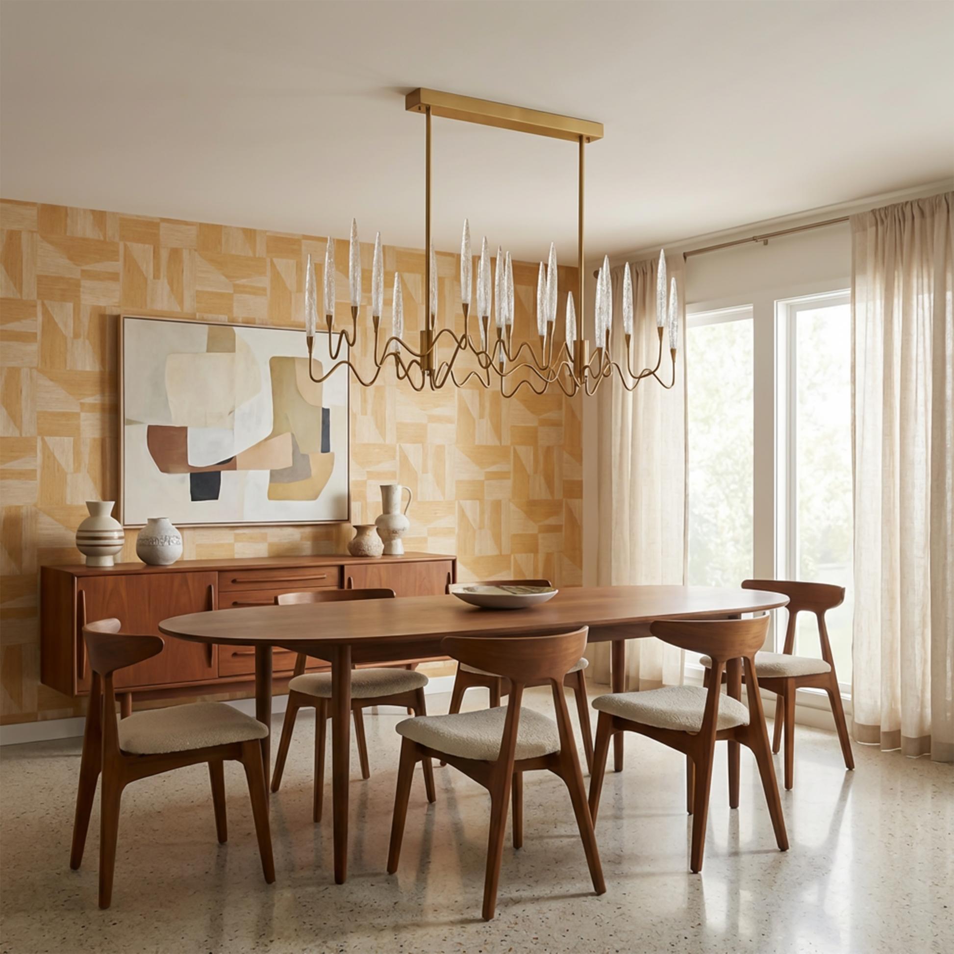 Lustre Sculptural Inspiration Chandelier  Éclat Délicat – Plume