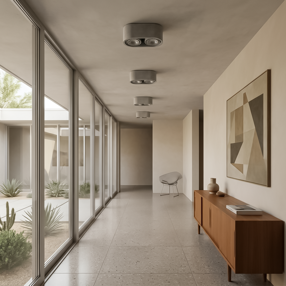 Plafonnier béton gris minimaliste – modèle Varelios
