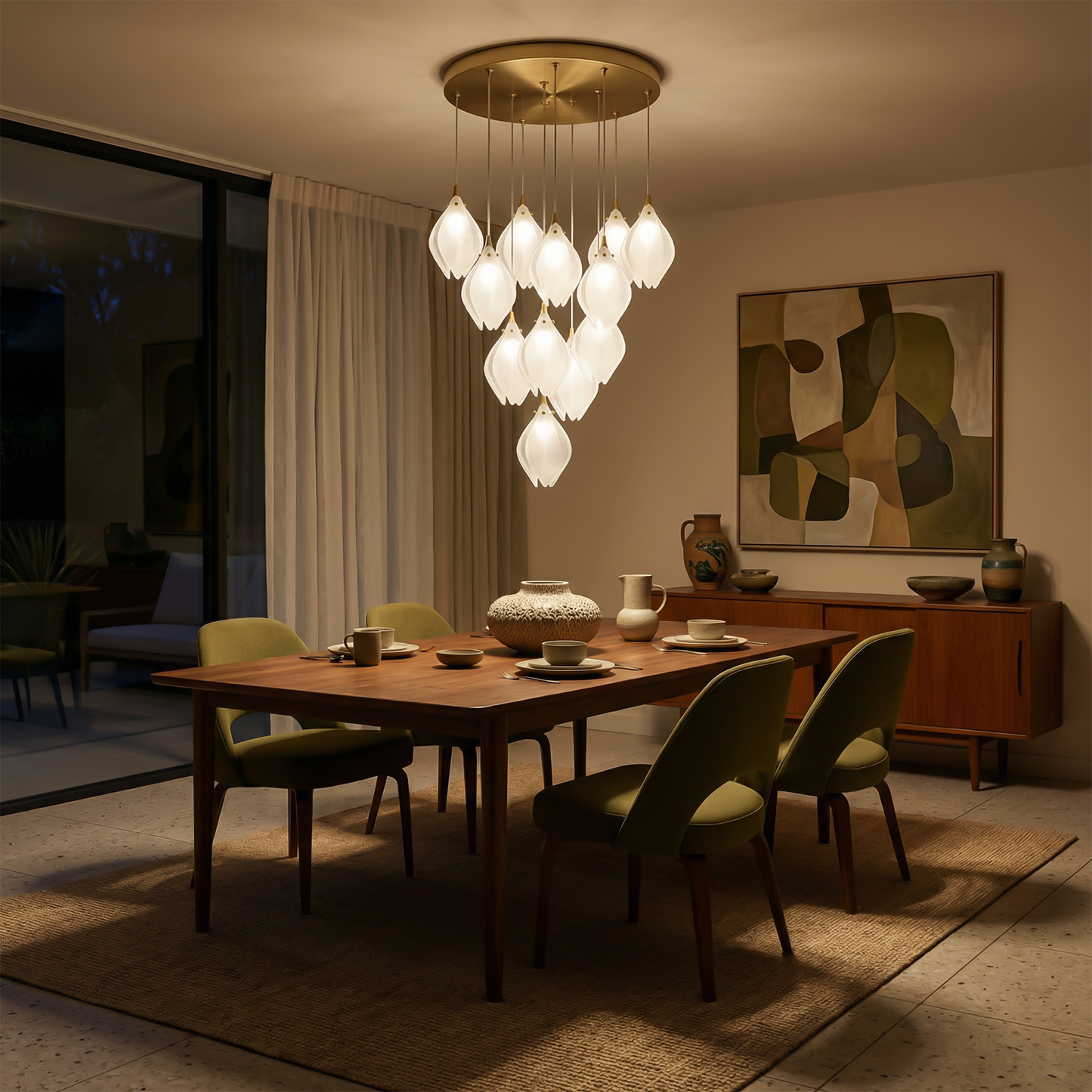 Moderne Glazen Hanglamp voor Woonkamer – Solistar