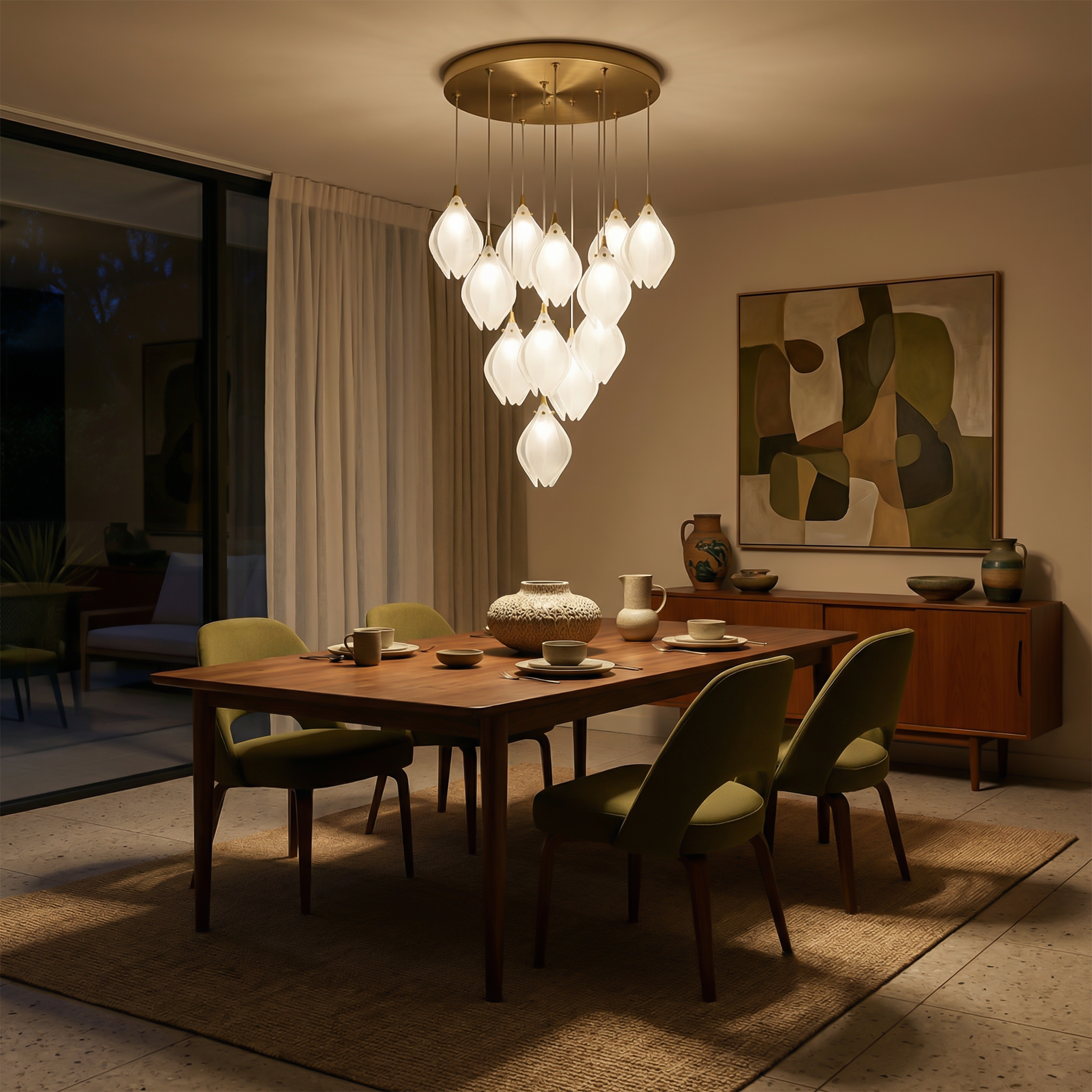 Moderne Glazen Hanglamp voor Woonkamer – Solistar