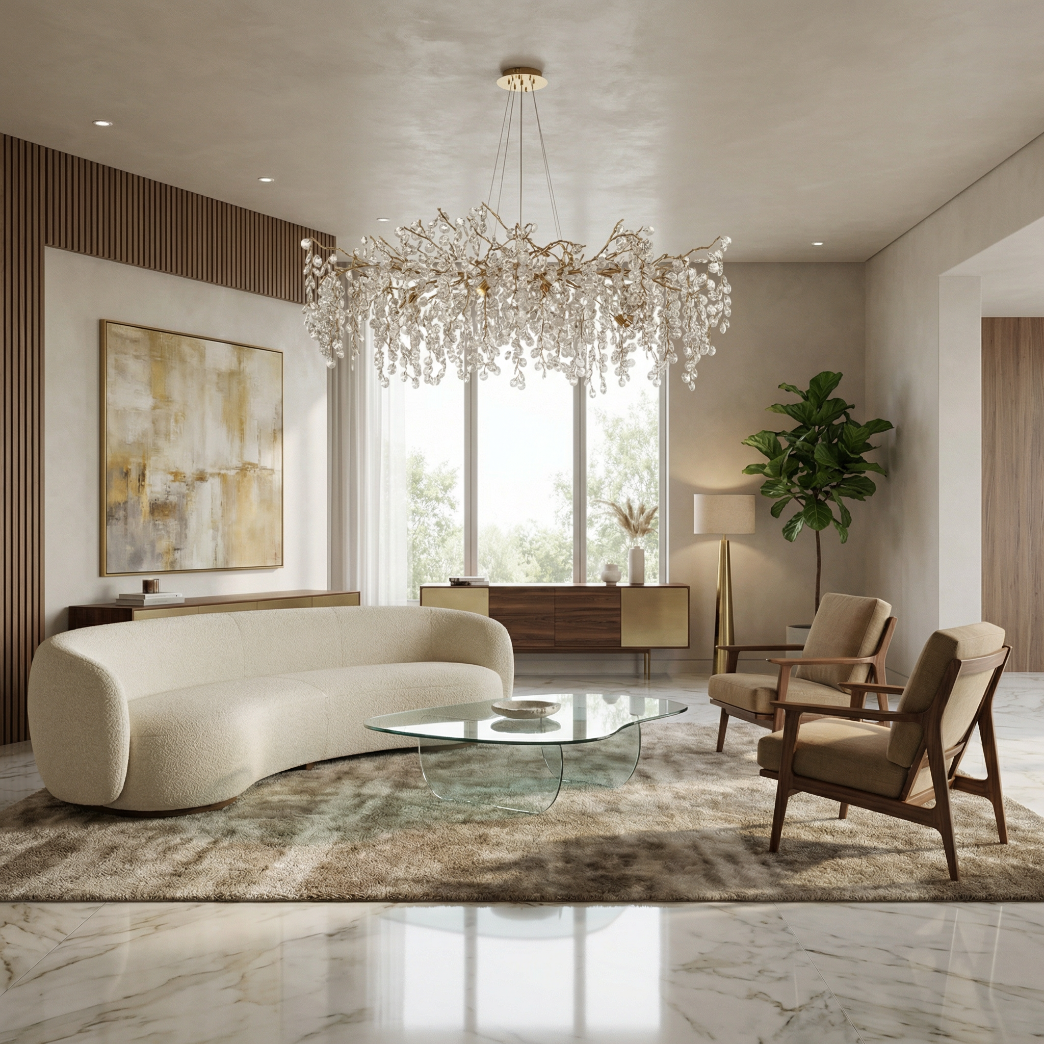 Lustre Crystalline vue ambiance | Luxarmonie