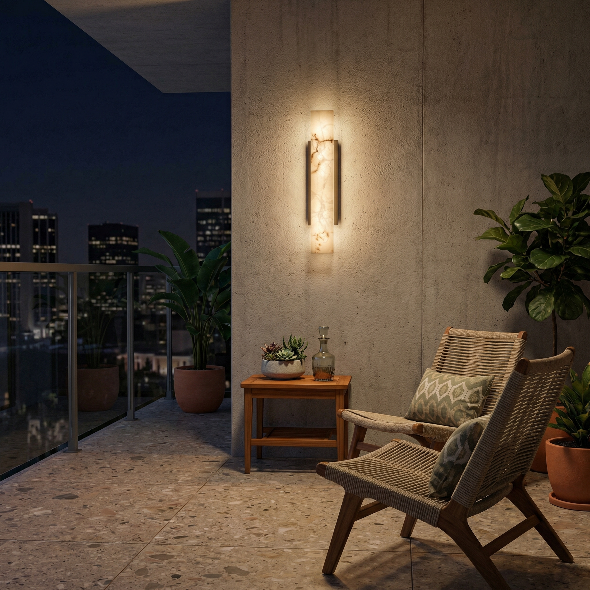 Minimalistische buitenwandlamp in roestvrijstaal – Marmolux