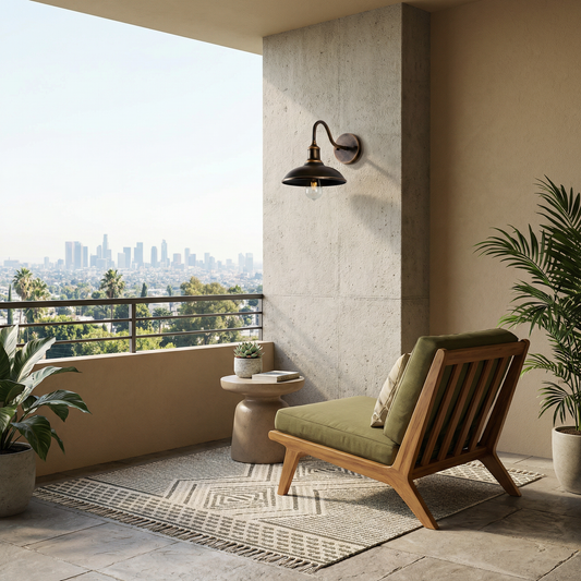 Rustieke buitenwandlamp in antiek messing – Aurélice