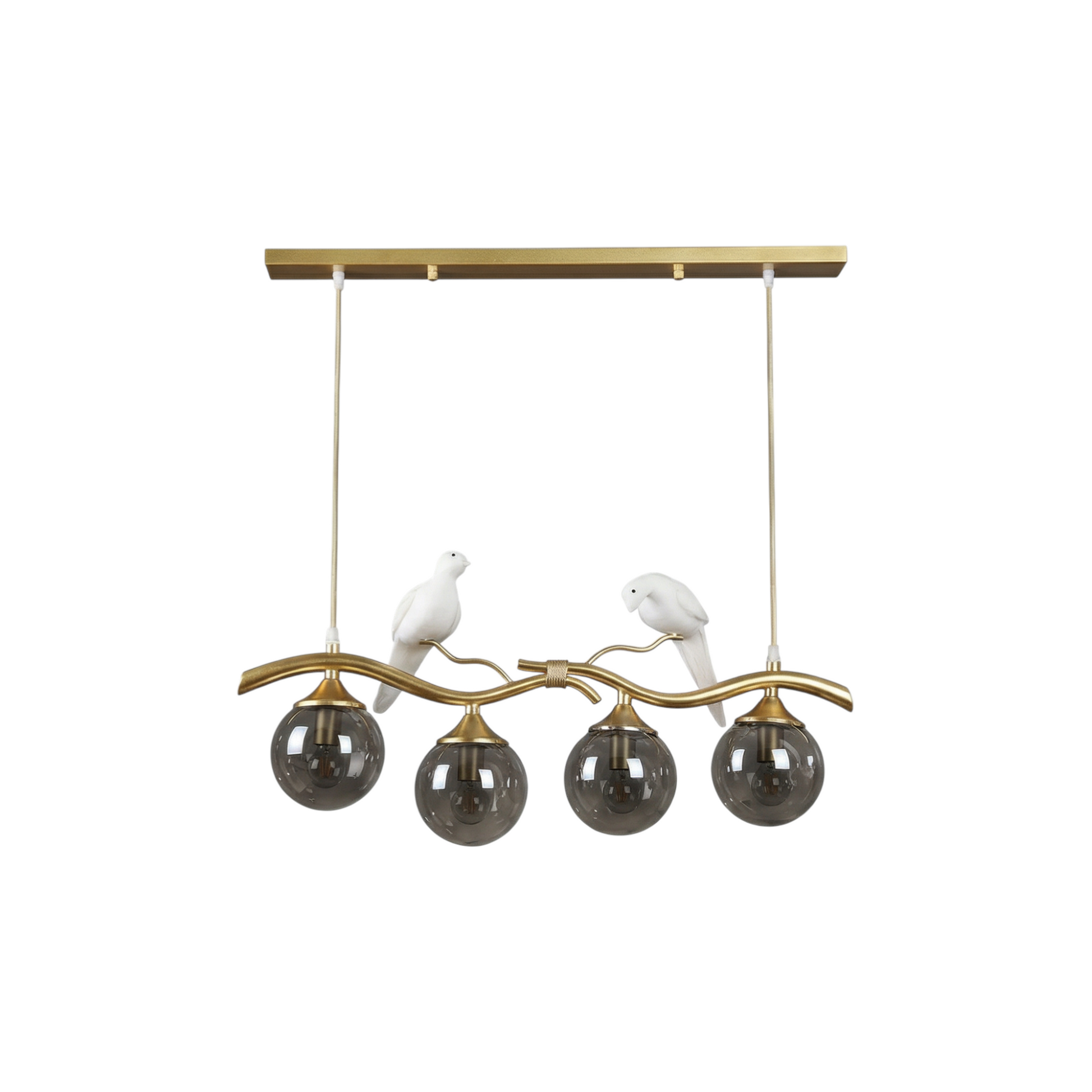 Kroonluchter Bamboe Metaal LED Modern Ontwerp – Malaria