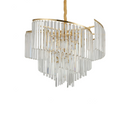 Künstlerische Hängeleuchte Gedrehte Kristalle Majestätisches Ambiente – Illumia