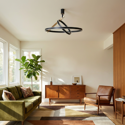 Minimalistische dubbele ringplafondlamp in aluminium – Circadia