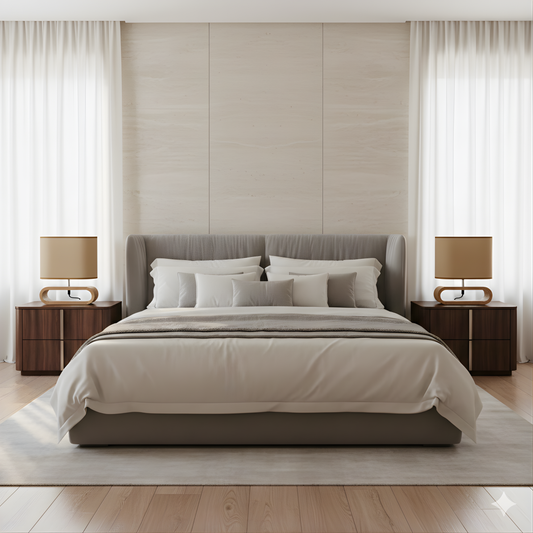 Lamp Hout Stof Verfijnd Ontwerp – Nuvina