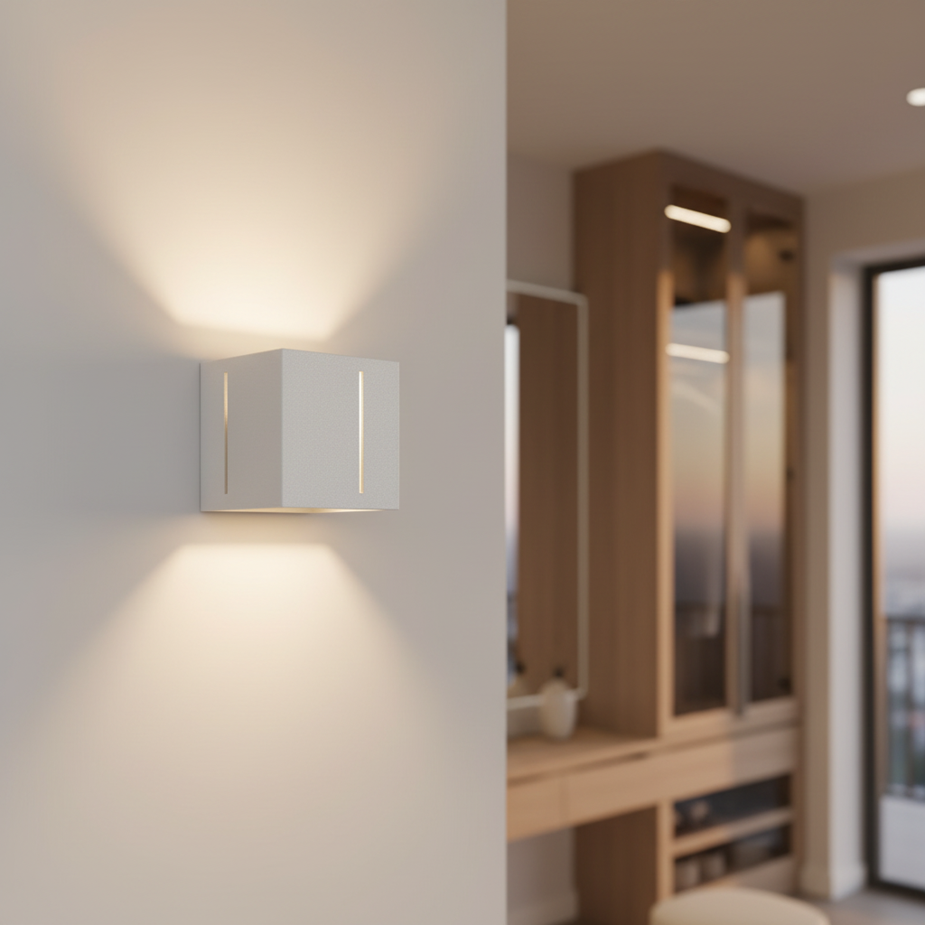 Wandapplicatie aluminium grijs modern – Model Nerion