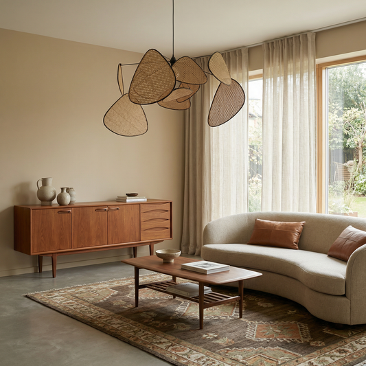 Lustre Bohème en Bambou pour Salon – Auramya