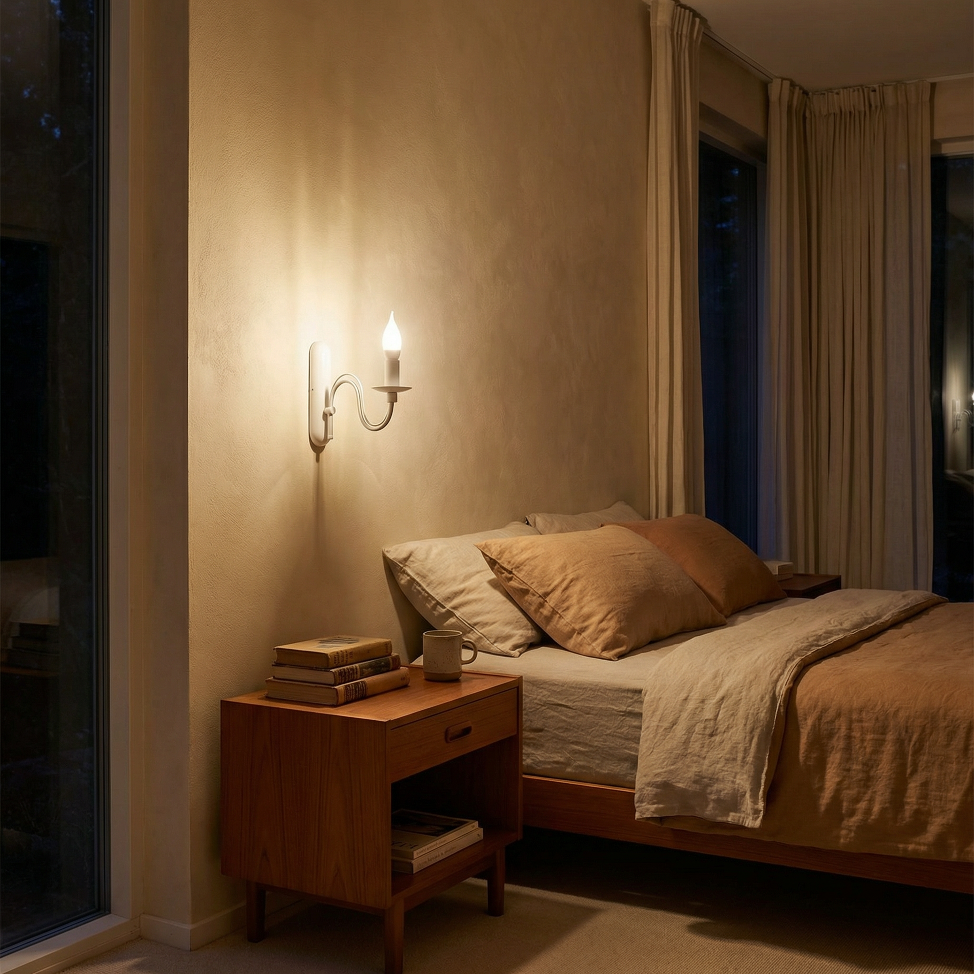 Applique murale bougeoir acier blanc moderne – Asterwyn