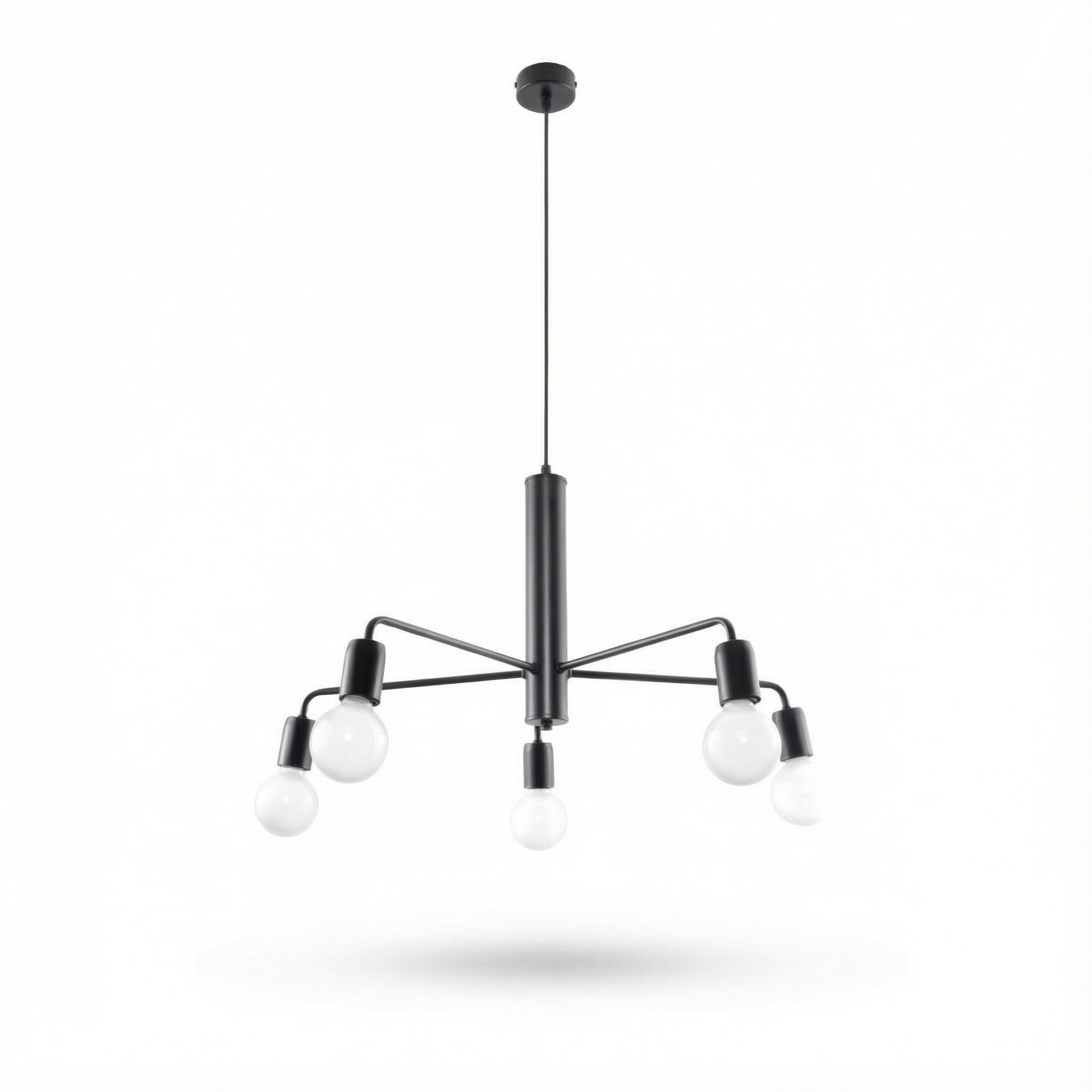 Industrieel zwart plafondlicht 5 lampen woonkamer – Modèle Arkanis