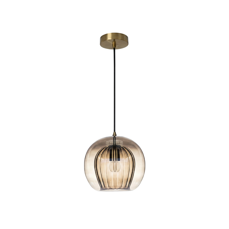 Suspension Verre Design Moderne Éclairage LED – Éclat Ambre