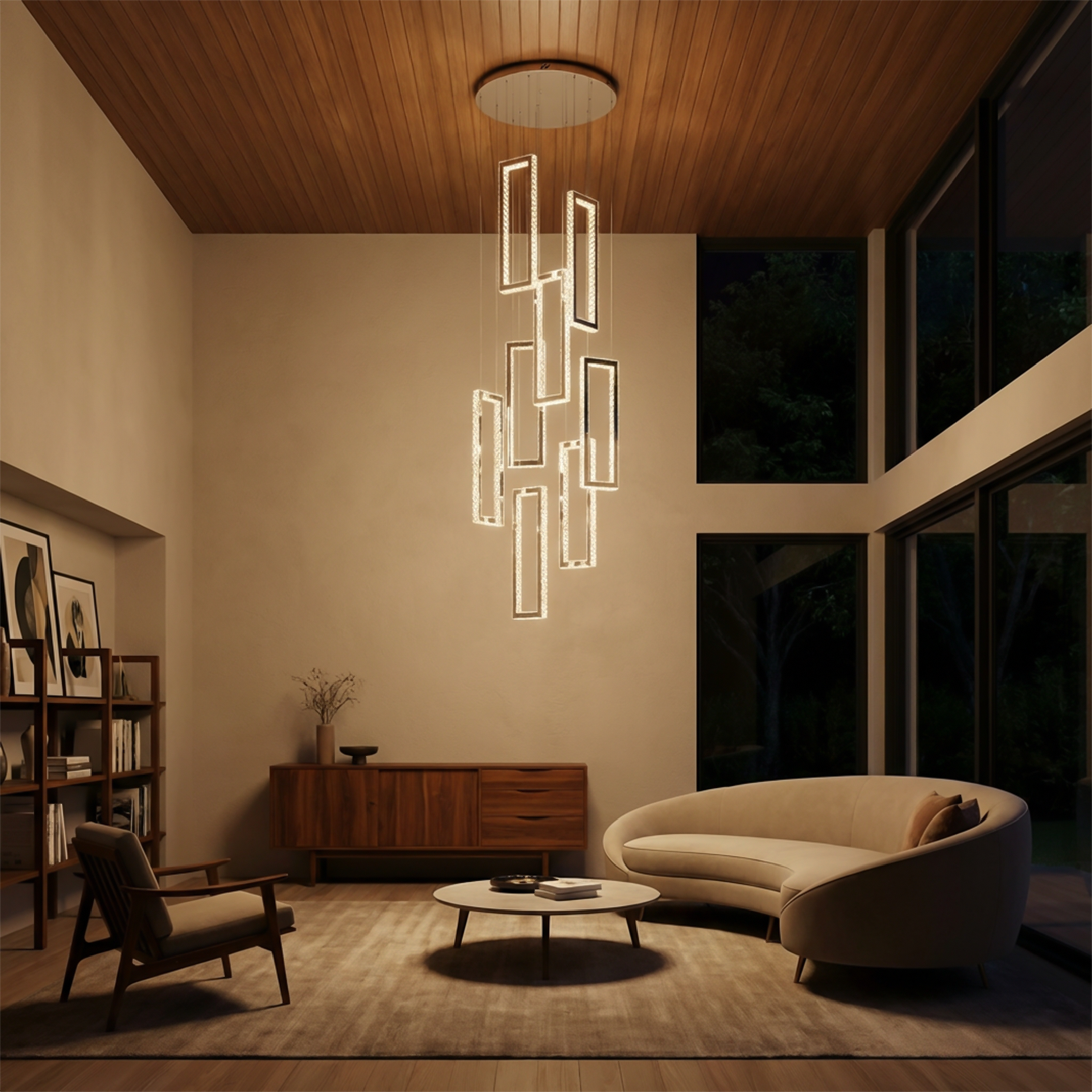 Modern crystal chandelier for living room – Crista