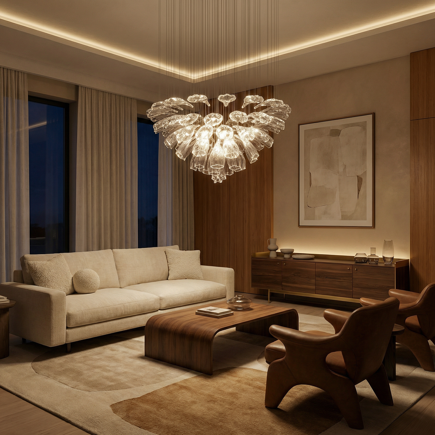 Lustre Contours Délicats Lumière Harmonisée – Ombre