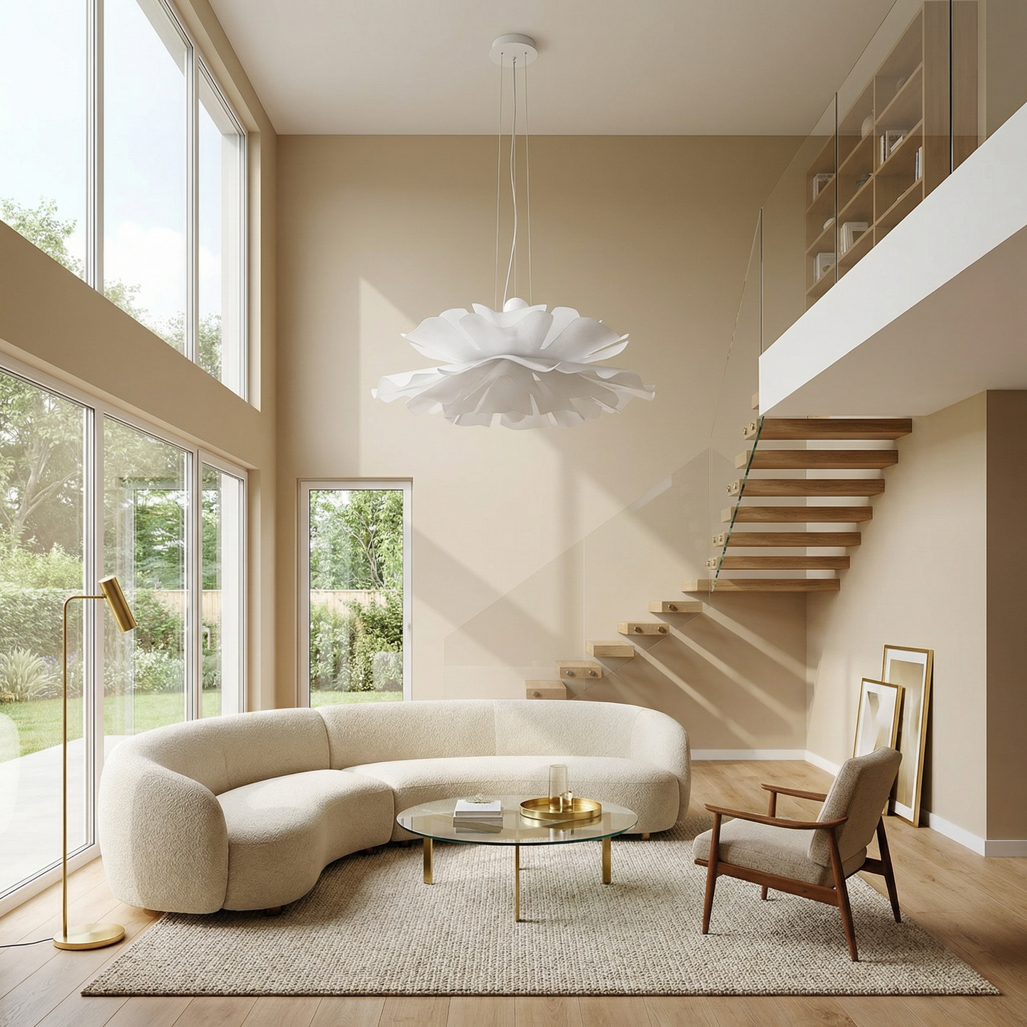 Minimalistisch papieren plafondlicht voor slaapkamer – Calicea