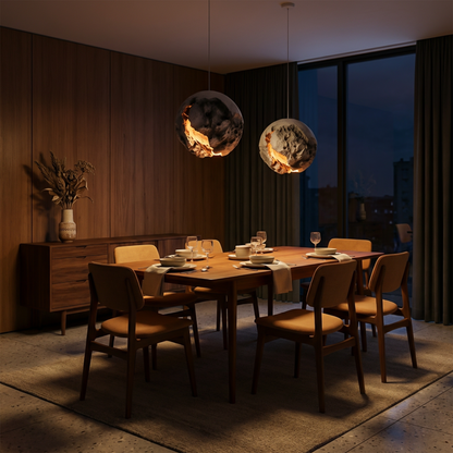Sculptural Suspension Blown Glass Enveloping Light – Nova