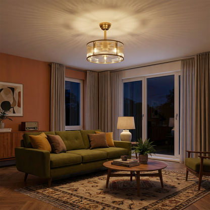 Industriële verguld messing plafondlamp voor keuken – Artéor