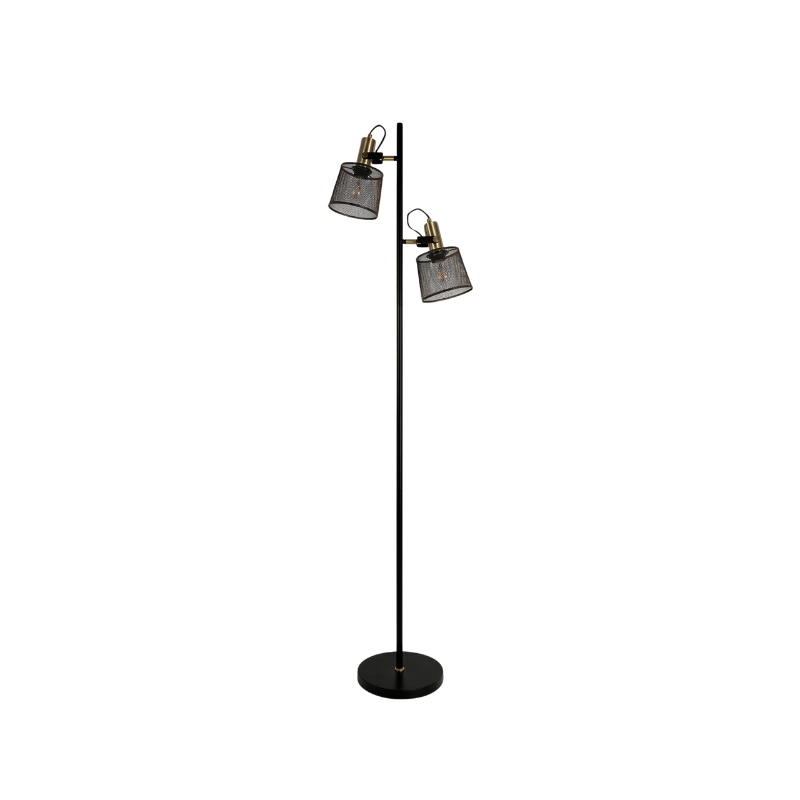 Zwart aluminium LED-vloerlamp met dubbele kop – Tavela