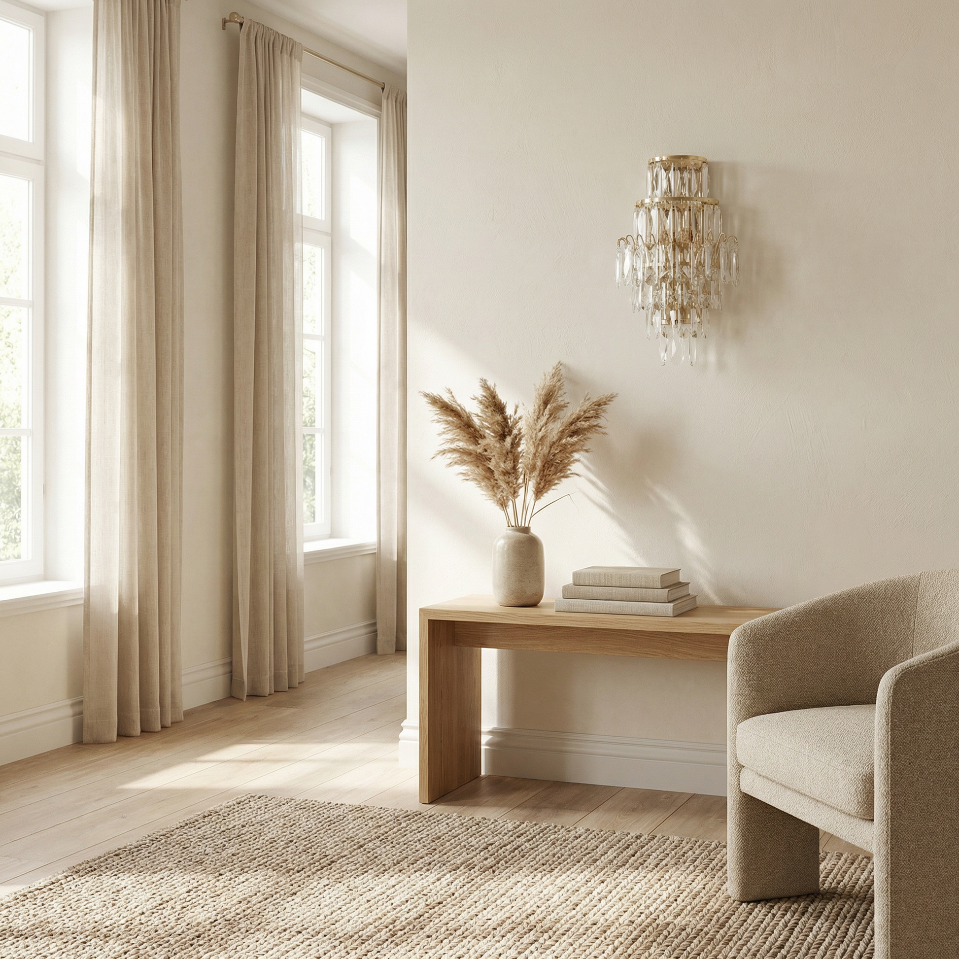 Applique murale en chrome et cristal pour salon – Cristarène