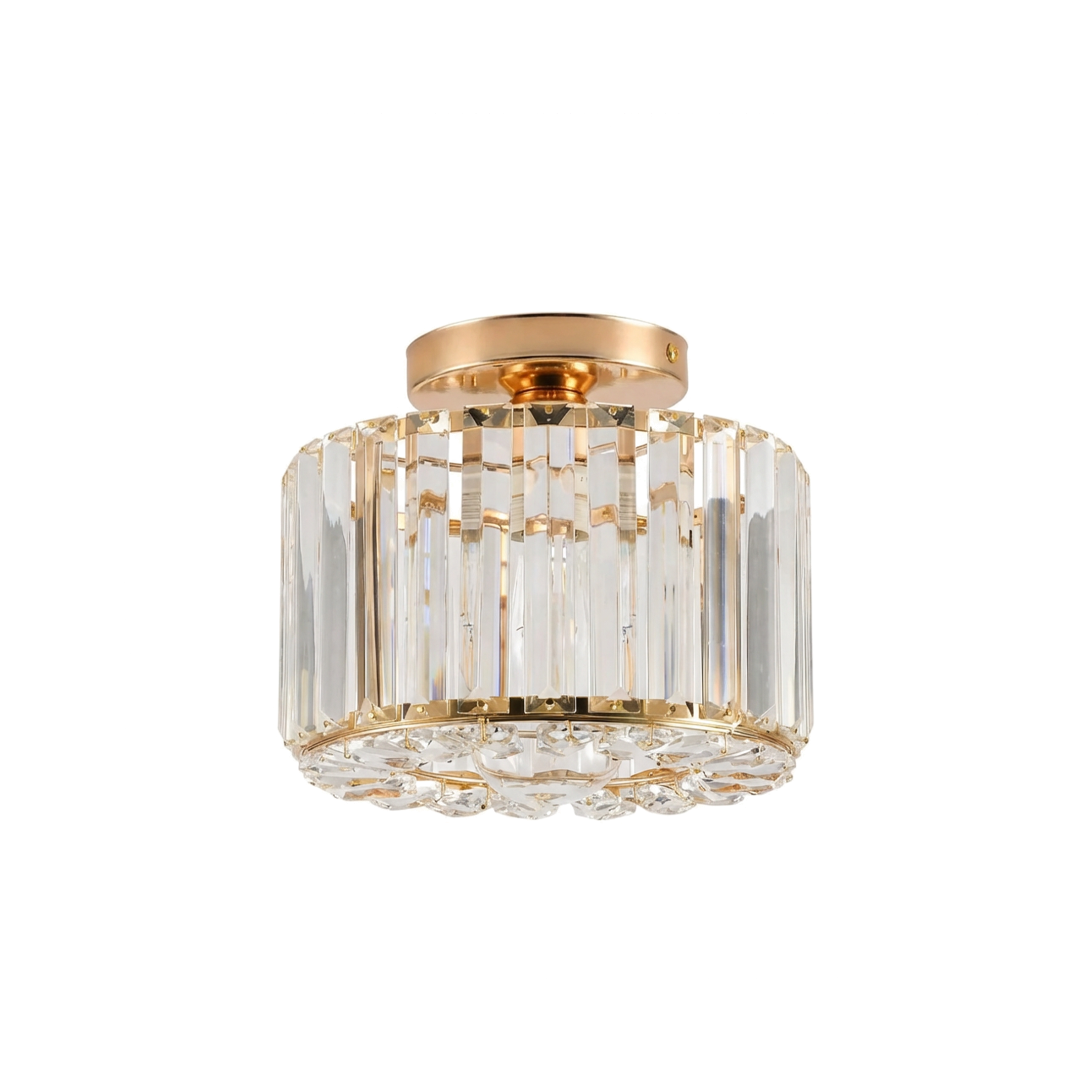 Contemporary Gold Crystal Ceiling Light – Seraphinea