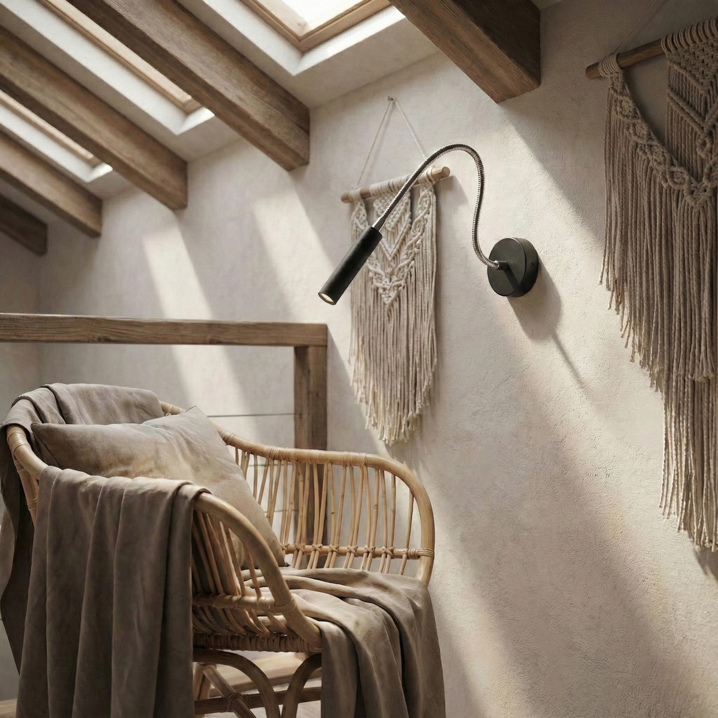 Zwarte minimalistische verstelbare wandlamp – Model Noxeral