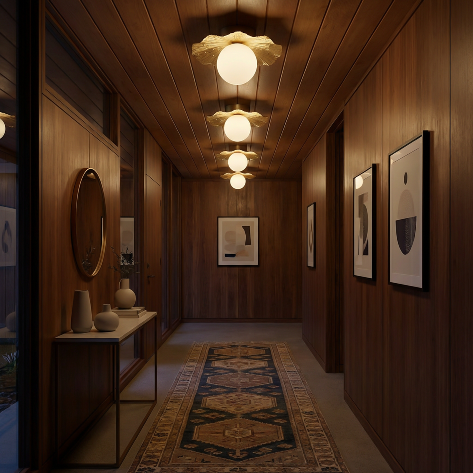 Elegant Gold Ceiling Light Warm Glow – Élégo