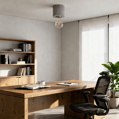 Minimalist gray concrete ceiling light for living room – Arkanor