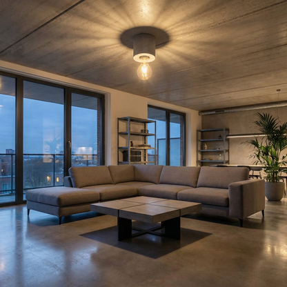 Minimalist gray concrete ceiling light for living room – Arkanor