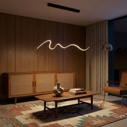 Moderne zwarte LED hanglamp voor interieurs – Caeluxique