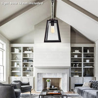 Suspension en fer forgé et verre noir pour salle à manger – Noircelest