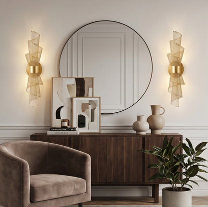 Gold Metal LED Wall Light – Diceptia