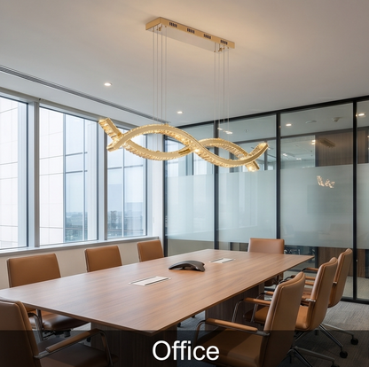 Linear Crystal and Gold-Plated Steel Suspension – Evos