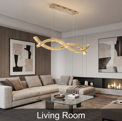 Linear Crystal and Gold-Plated Steel Suspension – Evos