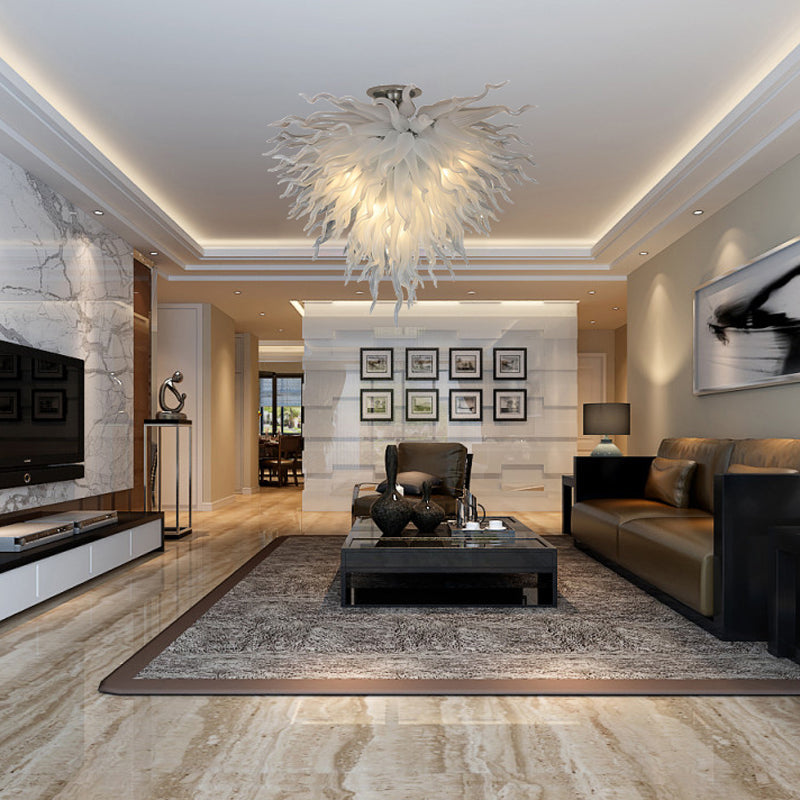 Witte Chihuly Stijl Glazen Hanglamp – Celestiar