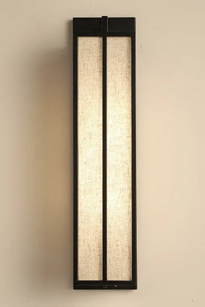 Wandlamp van ijzer en linnen in Chinese stijl voor slaapkamer – Lumisan