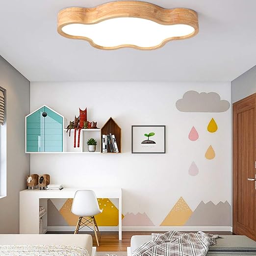 LED Ceiling Light Scandinavian Style with Wood Structure – Soluna